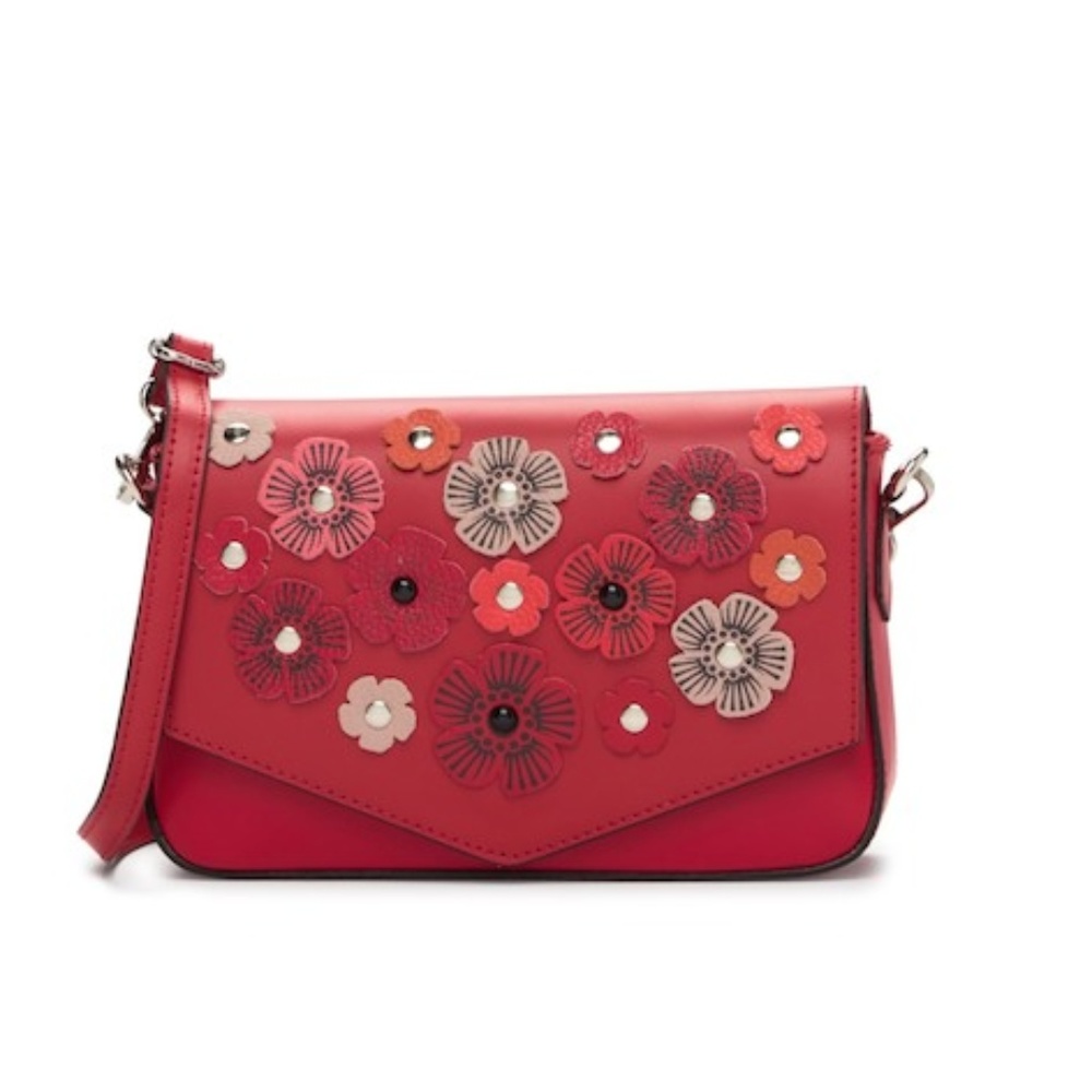 Persaman New York Greta Leather Floral Crossbody B